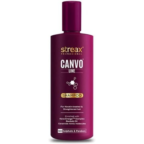 Streax Professional Canvoline Shampoo 300Ml & Conditioner 240 Ml Combo Pack Of 2 (For Straightening Hair)
