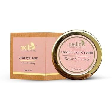 Mellow Herbals Ayurvedic Under Eye Cream (12Gm) For Dark Circles & Puffiness | Goodness Of Kesar, Patang & Kukumadi Oil | Ayush Certified | Gmo, Paraben And Silicone Free