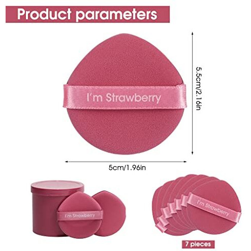 Maycreate 7Pcs Makeup Sponge Powder Puff Latex-Free Makeup Puff Blender Sponge, Air Cushion Pads For Liquid Foundation, Cream, Powder, Concealer, Wet & Dry Dual Use(Pink)