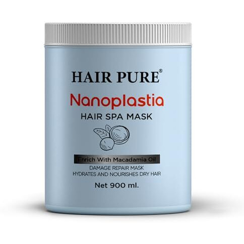 Hair Pure Nanoplastia Hair Spa Mask | Deep Nourishment & Smoothing Treatment | Professional-Grade Hydration, Frizz Control, And Hair Repair For All Hair Types | Restores Shine & Healthy Hair, 900Ml