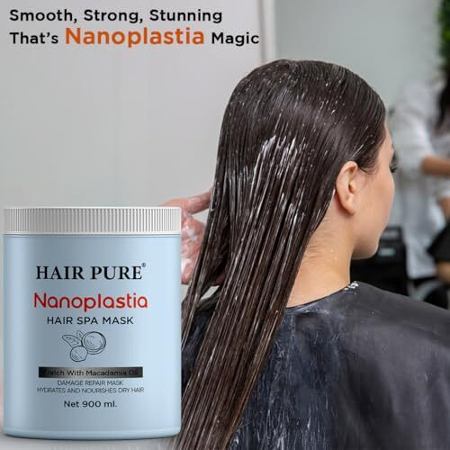 Hair Pure Nanoplastia Hair Spa Mask | Deep Nourishment & Smoothing Treatment | Professional-Grade Hydration, Frizz Control, And Hair Repair For All Hair Types | Restores Shine & Healthy Hair, 900Ml