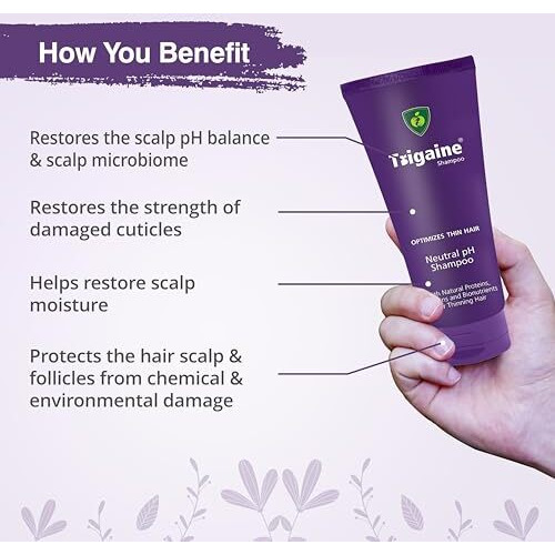Trigaine Ph Balanced Shampoo 100Ml | Best Daily Shampoo For Heat Treated & Color Damaged Hair | Protein Intensive Dermatologist-Recommended Everyday Use For Women & Men