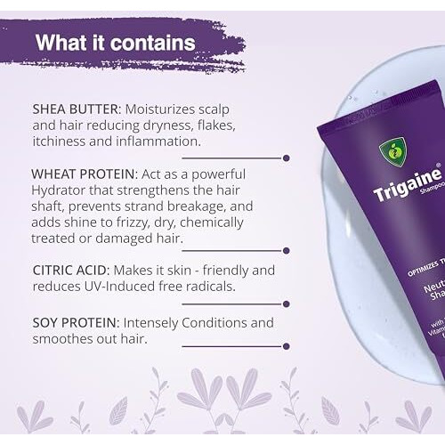 Trigaine Ph Balanced Shampoo 100Ml | Best Daily Shampoo For Heat Treated & Color Damaged Hair | Protein Intensive Dermatologist-Recommended Everyday Use For Women & Men