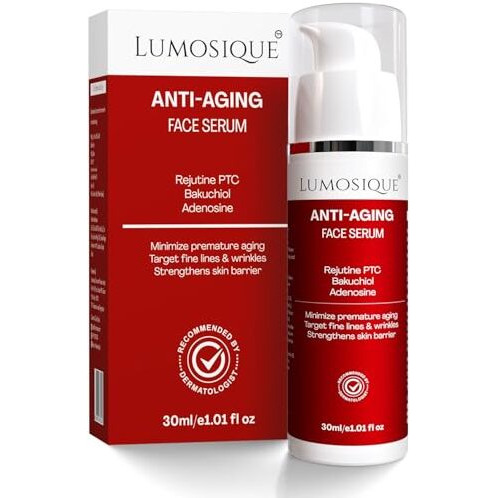 Lumosique Anti Aging Natural Retinol Face Serum For Fine Lines & Wrinkles Reduces Premature Ageing Targets Saggy Skin & CrowS Feet, Retain Moisture | For Men & Women | 30Ml