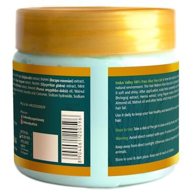 Indus Valley Bio Organic Hair Reborn Aloe Vera Gel With Bhringraj & Walnut Oil For Ultimate Hair Management (175Ml)