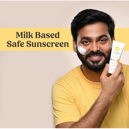Vilvah Store Vilvah Melt-In-Milk Sunscreen For All Skins Spf 50 Pa+++ With Soy Milk Extract Lightweight, No White Cast Protects Skin From Dangerous Uva, Uvb & Blue Light For Men & Women, 60Ml