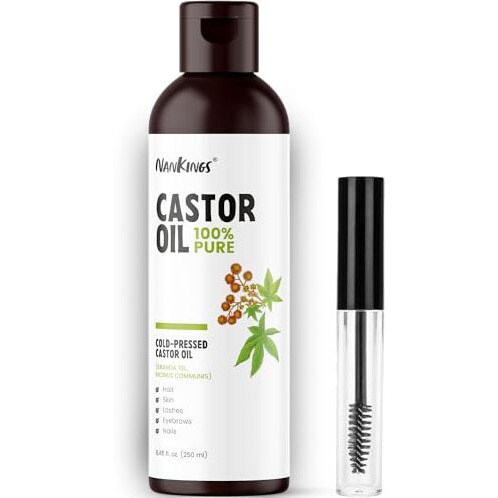 Nankings Cold Pressed Castor Oil 250Ml -100% Pure And Natural For Hair | Skin Care | Nails, Eyebrows And Eyelash Care | Mascara Tube