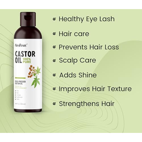 Nankings Cold Pressed Castor Oil 250Ml -100% Pure And Natural For Hair | Skin Care | Nails, Eyebrows And Eyelash Care | Mascara Tube