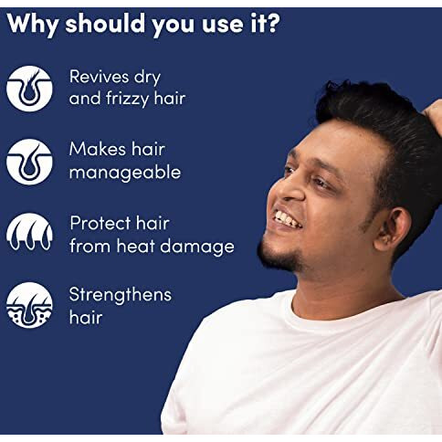 Man Matters Hair Serum For Men With Jojoba And Argan Oil | For Silkier, Shinier, Smoother & Frizz Free Hair | Instant Shine & Smoothness | Non Sticky Hair Serum | 90Ml