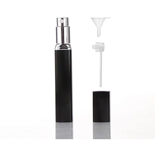 Sichumaria12 Ml Dumb Black Mini Travel Perfume Refillable Bottle Spray Empty Atomizer With Perfume Extractor Pump,Funnel