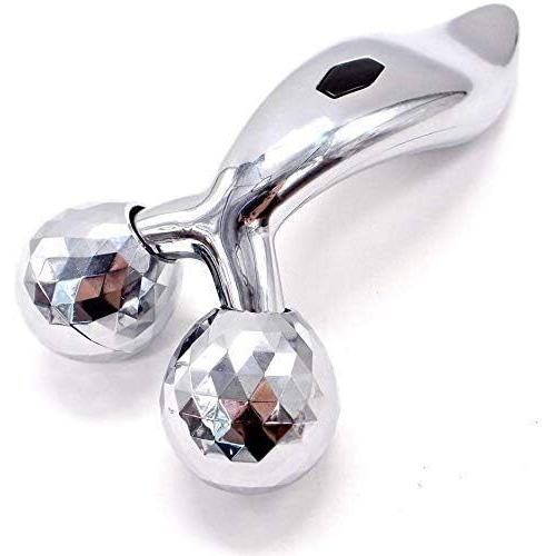 Warmfinity 3D Massager Manual Roller (Silver) 360 Rotate Face Full Body Shape For Skin Lifting Wrinkle Remover Facial Massage, 15.5 X 9.5 X 5.3Cm