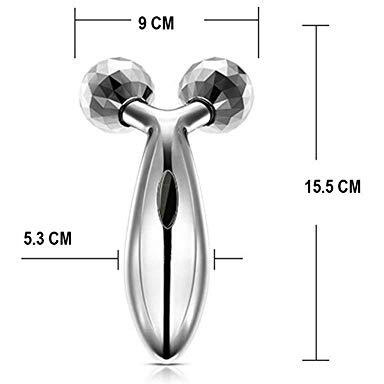 Warmfinity 3D Massager Manual Roller (Silver) 360 Rotate Face Full Body Shape For Skin Lifting Wrinkle Remover Facial Massage, 15.5 X 9.5 X 5.3Cm