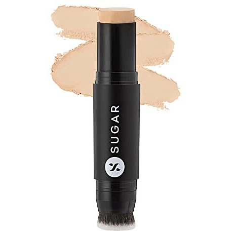 Sugar Cosmetics - Ace Of Face - Matte Foundation Stick - 10 Latte (Light Foundation With Warm Undertone) - Waterproof, Full Coverage Foundation For Women With Inbuilt Brush - 12 G