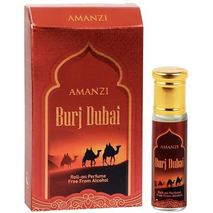 Amanzi - Burj Dubai - Attar - Long Lasting Roll On Fragrance Oil Alcohol Free For Unisex, 6Ml - Oriental