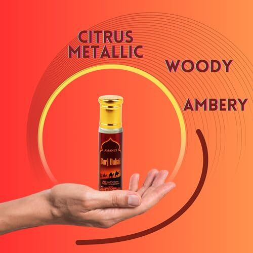Amanzi - Burj Dubai - Attar - Long Lasting Roll On Fragrance Oil Alcohol Free For Unisex, 6Ml - Oriental