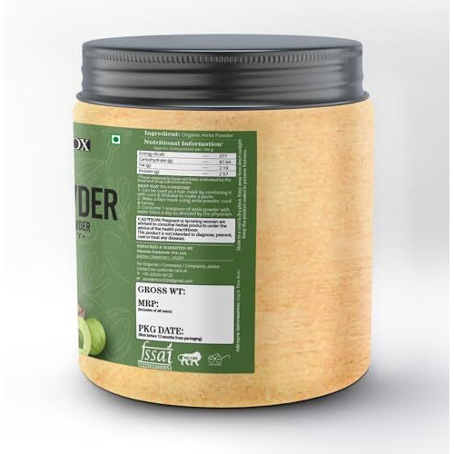 Wonderbox 100% Pure & Natural Amla Powder (250 Grams) For Eating & Drinking, Indian Gooseberry Fruit For Healthy Hair Growth & Skin Care, No Preservatives