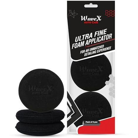 Wavex Ultrafine Foam Sponge Applicator For Tyre Dressing (Pack Of 3 Black)