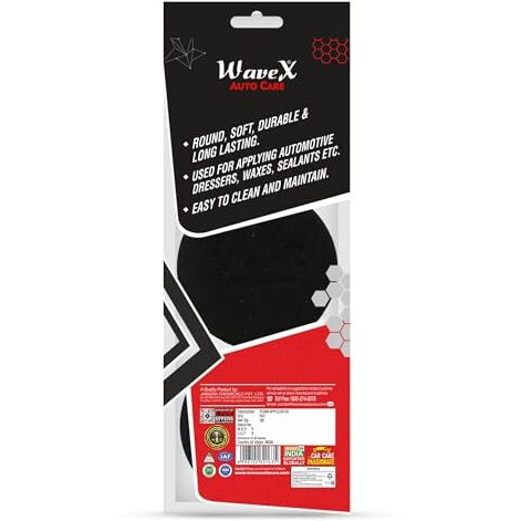 Wavex Ultrafine Foam Sponge Applicator For Tyre Dressing (Pack Of 3 Black)