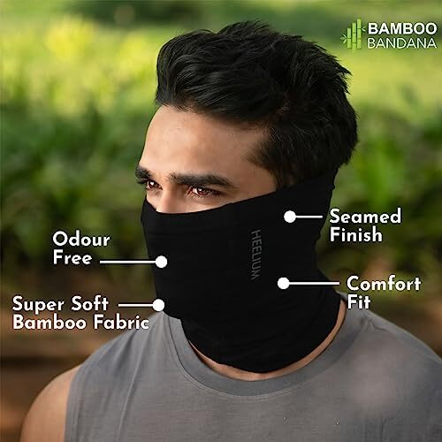 Heelium Unisex Bamboo Bandana For Men & Women | Super Soft | Odour-Free & Breathable | Durable & Multipurpose Bandana