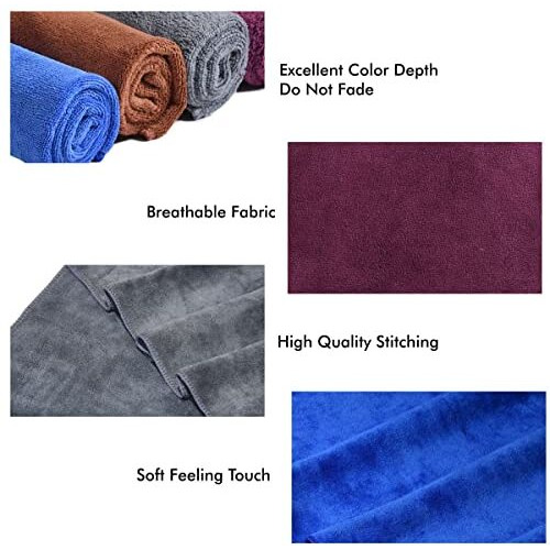 Yellow Weaves Microfiber Face Towel 40X40 Cm (Set Of 4, Multicolour), 350 Tc