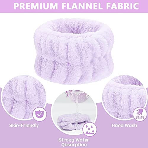 Maycreate 2 Pairs Spa Wrist Band For Women, Face Wash Wristband Hand Band For Women Girls, Super Absorbent Skincare Facial Wrist Towel Band For Face Washing, Yoga, Fitness (Purple+ Gray)