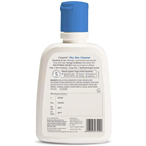 Cetaphil Oily Skin Cleanser, Daily Face Wash For Oily And Acne Prone Skin, Gentle Foaming, 125Ml, Pack Of 2