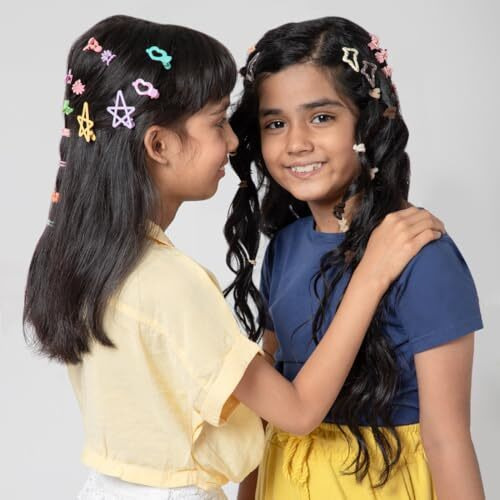 Radhu & Kabby Assorted Colourful Hair Accessories Set For Kids | Transparent Purse With Handle | Includes Hair Ties, Clips, Mini-Clutchers For Easy Styling | Multicolour