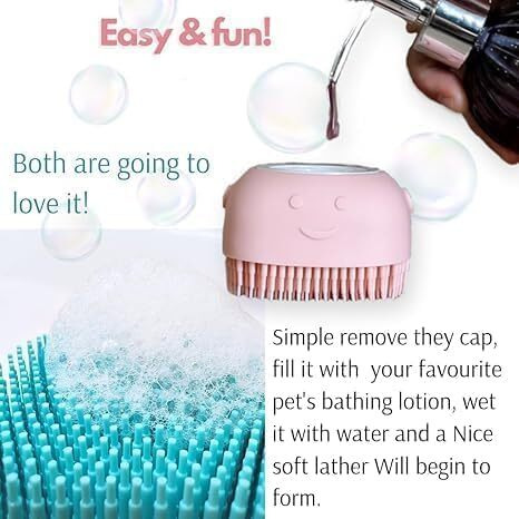 Sarupya Silicone Body Scrubber With Soap Dispenser, 1-Pack, Pink And Mint Green, Silicone Exfoliating Bath Brushes, Soft Body Exfoliator, Bath Loofah