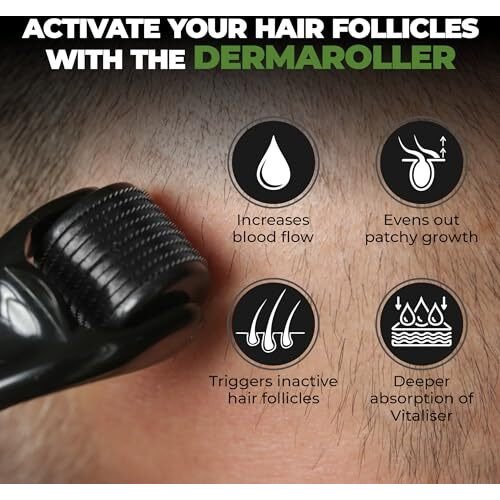 Beardo Rosemary Essential Oil, 15 Ml & Derma Roller For Hair Growth 0.5 Mm With 540 Chromium Needles | For Hair Growth, Hair Fall And Regrowth | Skin Nourishment | 100% Natural | Aroma Oil