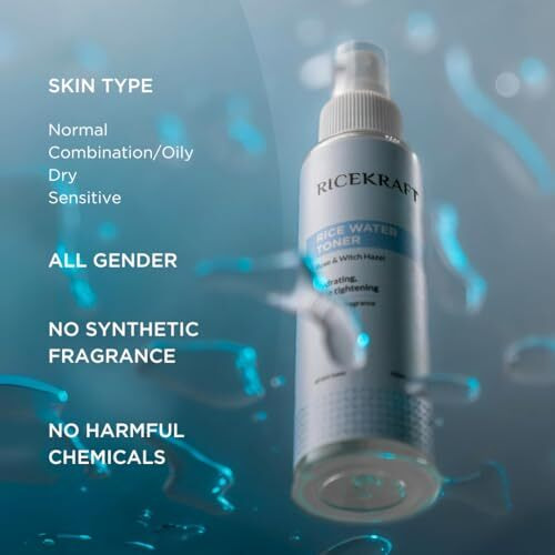 Ricekraft Refreshing Rice Water Toner | Korean Face Toner Plus Mist For Glowing Skin| Hydrating And Pore Tightening| For Men And Women| All Skin Types |100Ml
