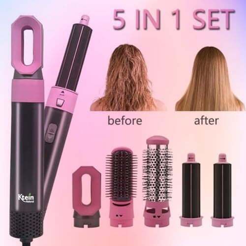Ktein 5 In 1 Hair Styler Dryer Comb And Styling Tool For Curly Hair, Straightening, Curling, Drying, Combing,