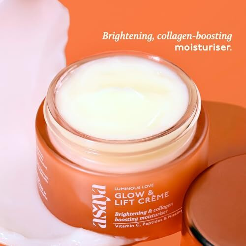 Asaya Vitamin C Moisturizer | Hydrating & Brightening Face Cream | With Niacinamide, Peptides & Hyaluronic Acid | Boosts Collagen, Firms Skin & Reduces Fine Lines | Evens Skin Tone & Fades Dark Spots | Lightweight, Non-Greasy & Fast Absorbing | For Barrier Repair & Deep Hydration | Oily, Dry Skin | 50G