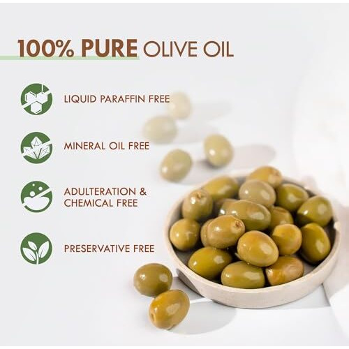 Nat Habit 100% Pure Olive Oil For Skin & Hair, Non-Refined, Chemical Free & Preservative Free - 200 Ml