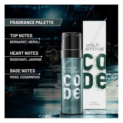 Wild Stone Code Steel And Iridium Body Perfume For Men, Pack Of 2 (150Ml Each)|No Gas Deodorant|Long Lasting Body Spray