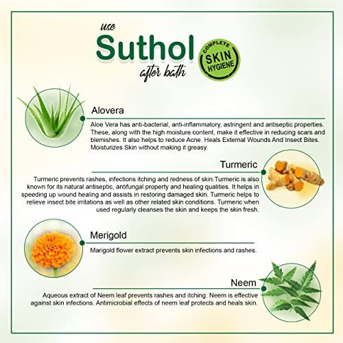 Suthol Boroline's Active Neem Drops 200 Ml X 3, Stops Skin Irritations, Prickly Heat, Itching, Rashes In Prickly Heat, Neem, Turmeric (Pack Of 3)