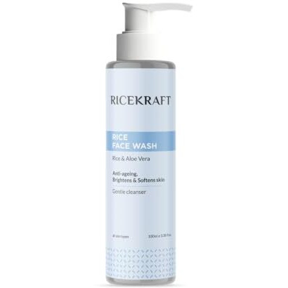 Ricekraft Rice Water Face Wash | Korean Cleanser | Rice & Aloe Vera | Anti-Aging | Brightens & Softens Skin | Paraben Free | Cruelty-Free | For Men And Women | All Skin Types, 100Ml