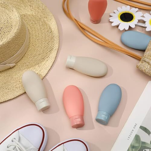 Verat 6 Pieces Travel Bottles For Toiletries Refillable Plastic Travel Containers Dispenser With Lid Small Leak Proof Empty Squeeze Bottles Kit For Toiletries, Cream, Shampoo Cosmetic Storage Box