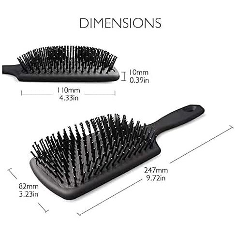 Gitgrnth Professional 4-Piece Hair Brush And Comb Set - Includes Paddle Brush, Round Styling Brush, Fine Tooth Comb, And Wide Tooth Comb - Detangling, Smoothing & Styling For All Hair Types - Ideal For Home & Salon Use (4 Pieces [Paddle + Round + Small + Big])