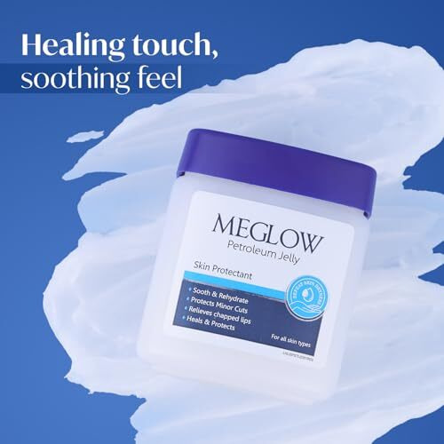 Meglow Petroleum Jelly (100G) Ultimate Moisturizer For Cracked Heels, Chapped Lips & Dry Elbows Nourish Your Skin All Day