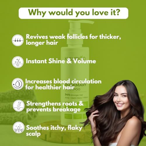 Kayroq Rosemary Shampoo | 94% Stronger Hair | Enriched With Rosemary | Sulfate & Paraben Free | For Men & Women | 200 Ml