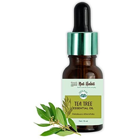 Nat Habit 100% Pure Tea Tree Essential Oil With Melaleuca Alternifolia For Hair & Skin, Steam Distilled,Diffuser Oil, Natural & Therapeutic Grade - 15 Ml