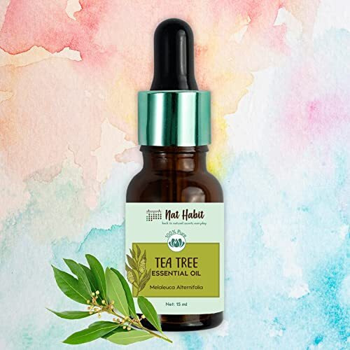 Nat Habit 100% Pure Tea Tree Essential Oil With Melaleuca Alternifolia For Hair & Skin, Steam Distilled,Diffuser Oil, Natural & Therapeutic Grade - 15 Ml