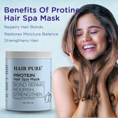 Hair Pure Protein Hair Spa Mask | Strengthening & Nourishing Treatment | Reduces Breakage & Restores Shine | Deep Conditioning For All Hair Types | Ideal For Damaged & Color-Treated Hair  900 Ml