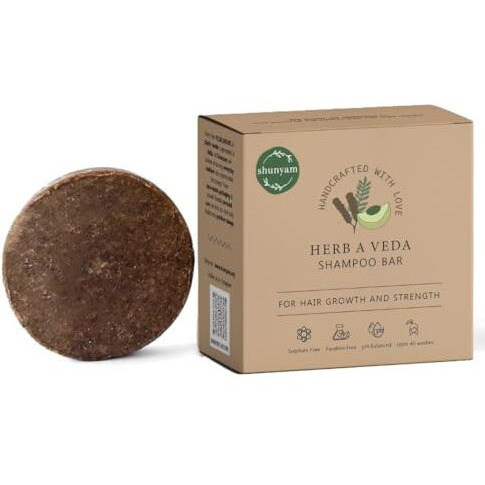 Shunyam Herb A Veda Shampoo Bar With Amla,Shikakai,Reetha,Bhringraj | For Hair Growth | For All Hair Types | Sulphate & Paraben Free | 70 Gm