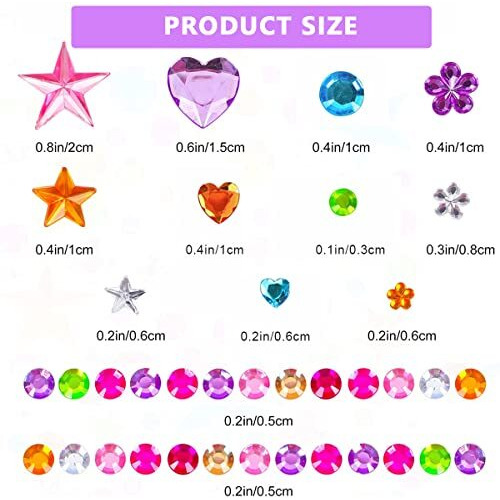 Maycreate 5 Sheet Gem Stickers Rhinestones Acrylic Color Self Adhesive Face Jewels Stickers For Women Girls Kids Diy Crafts, Makeup, Nail Art, Sketchbook And Decorations