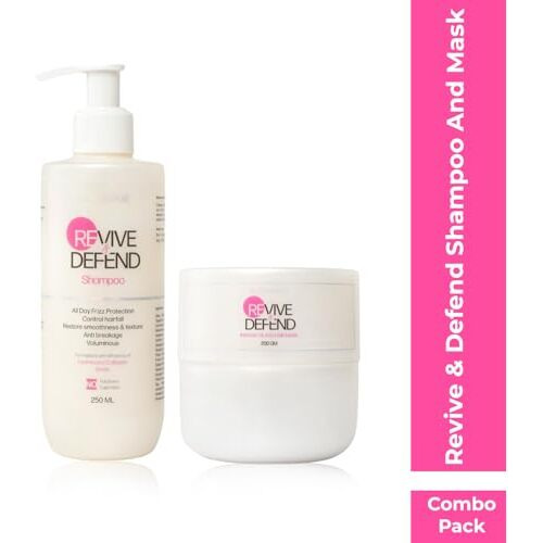 Suroskie Revive & Defend Shampoo (250Ml) + Instant Glass Conditioner Hair Mask (200Ml) | Conditioner Nourish & Frizz Free Hair | Spa Treatment At Home | Intense Repair Damage Hair | All Hair Types | For Men & Women