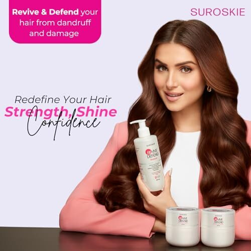 Suroskie Revive & Defend Shampoo (250Ml) + Instant Glass Conditioner Hair Mask (200Ml) | Conditioner Nourish & Frizz Free Hair | Spa Treatment At Home | Intense Repair Damage Hair | All Hair Types | For Men & Women