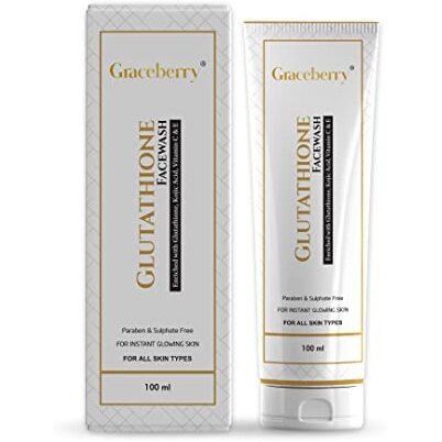Graceberry Brightening L-Glutathione Face Wash With Vitamin C & E, Glycolic Acid And Kojic Acid For Deep Cleansing | Face Wash For Woman & Men | All Skin Type | 100Gm