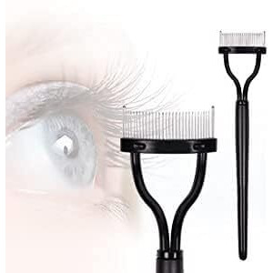 Inralimot Eyelash Comb Eyebrow Brush Eyelash Separator Mascara Applicator Eyelash Definer With Comb Cover Arc Designed Cosmetic Brushes Tool Black