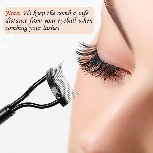 Inralimot Eyelash Comb Eyebrow Brush Eyelash Separator Mascara Applicator Eyelash Definer With Comb Cover Arc Designed Cosmetic Brushes Tool Black